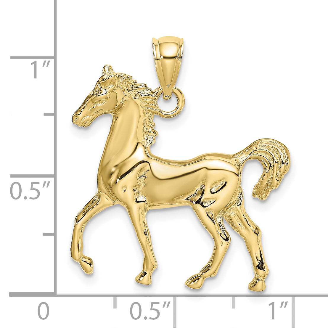 10K 2-D Polished Horse Charm