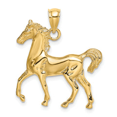 10K 2-D Polished Horse Charm