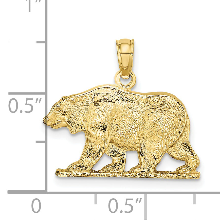 10K Textured Bear Charm