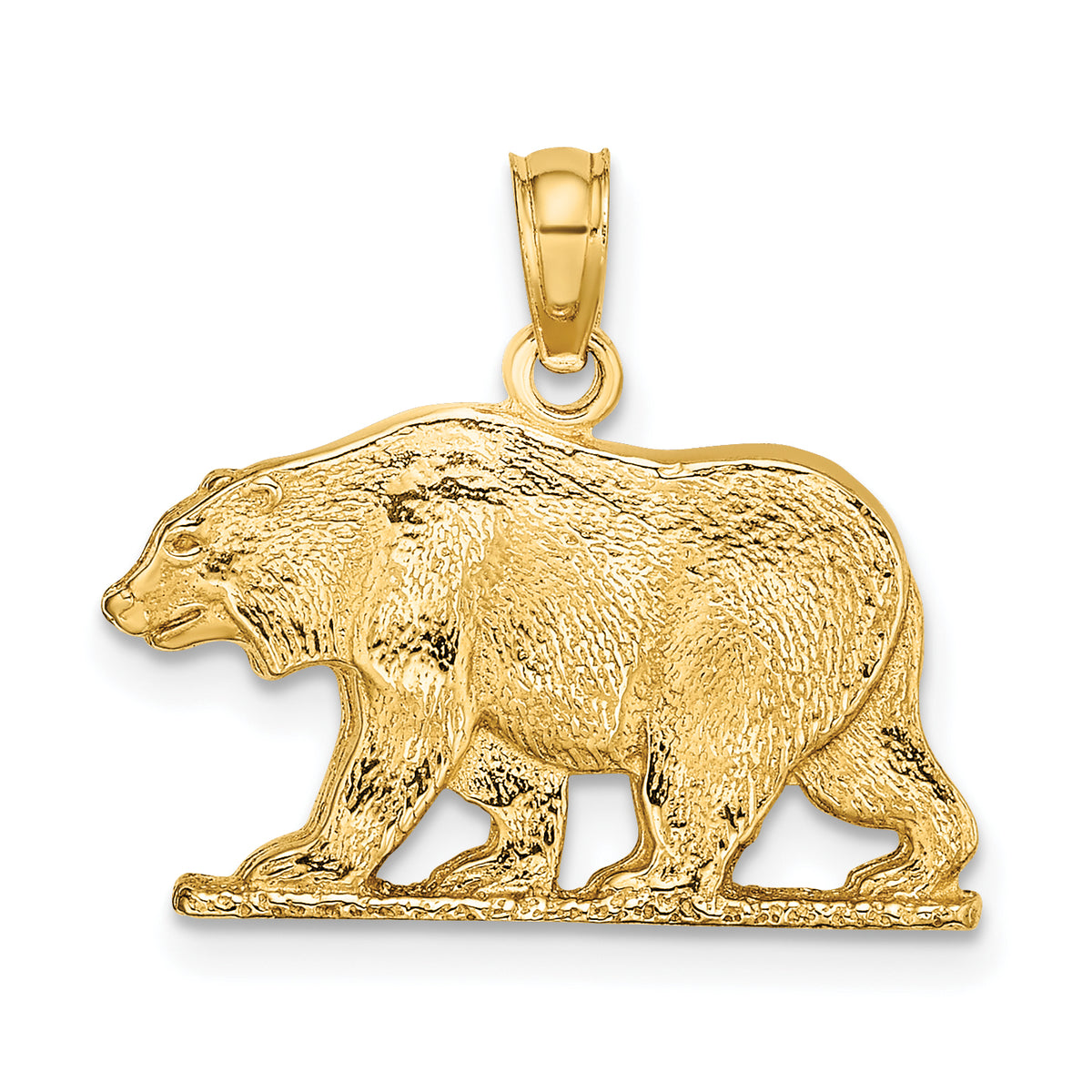 10K Textured Bear Charm