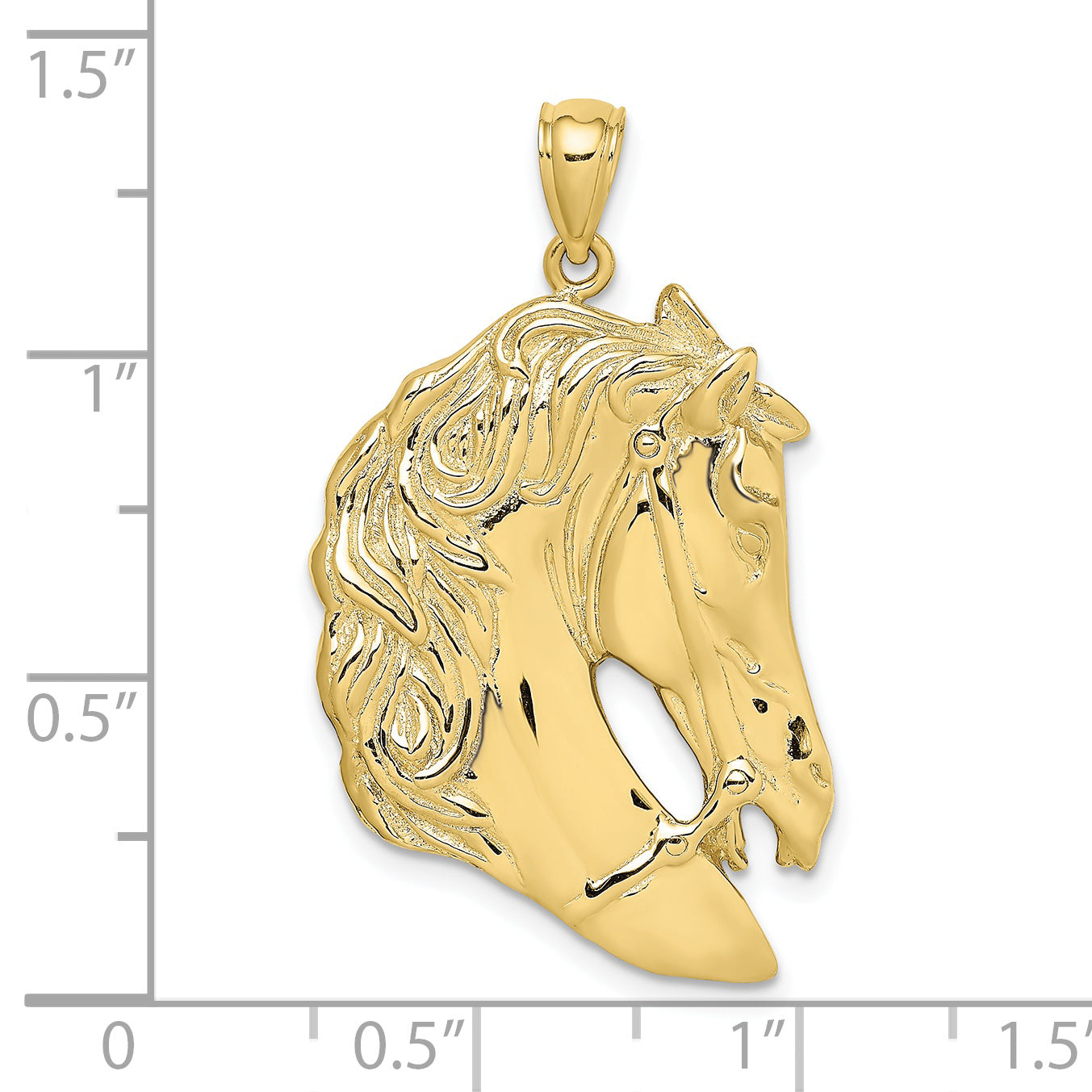 10K Horse Head w/Long Mane Charm