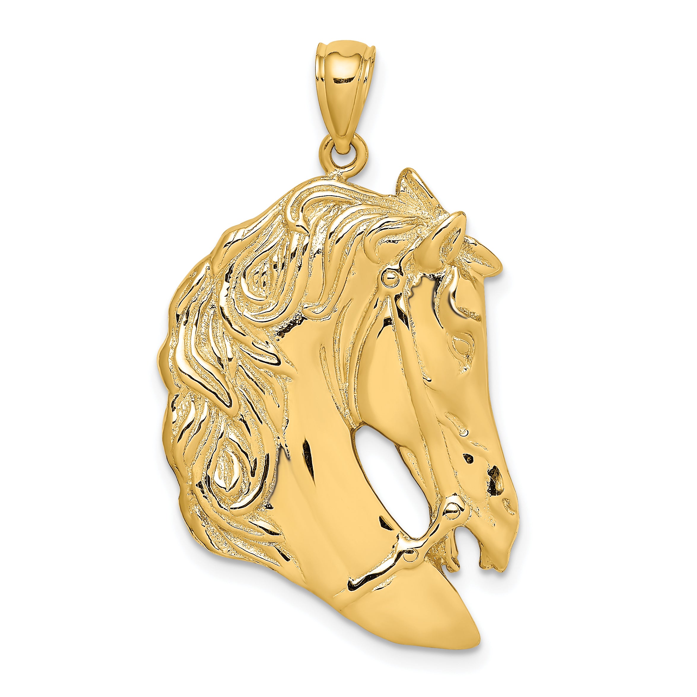 10K Horse Head w/Long Mane Charm