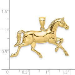 10K 2-D Polished Horse Charm