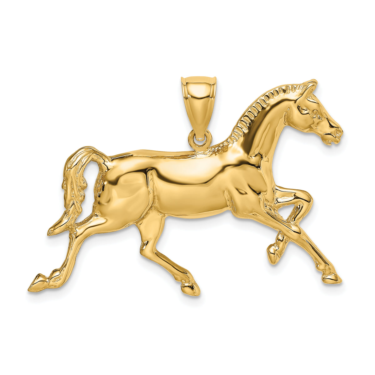 10K 2-D Polished Horse Charm