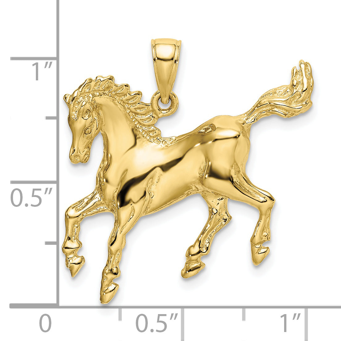 10K 2-D Horse Charm