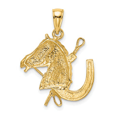 10K Horse Head w/ Shoe and Crop Charm