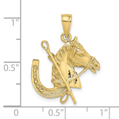 10K Horse Head w/ Shoe and Crop Charm