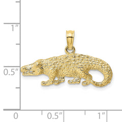 10K 2-D Textured Alligator Charm