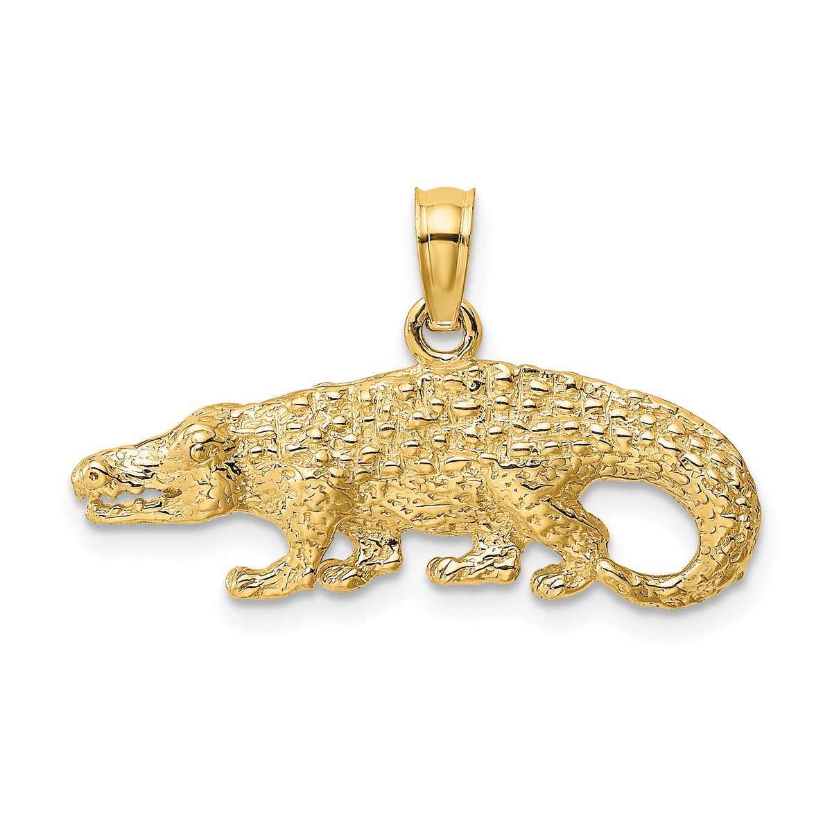 10K 2-D Textured Alligator Charm