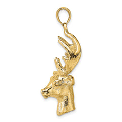 10K 3-D Deer Head Charm