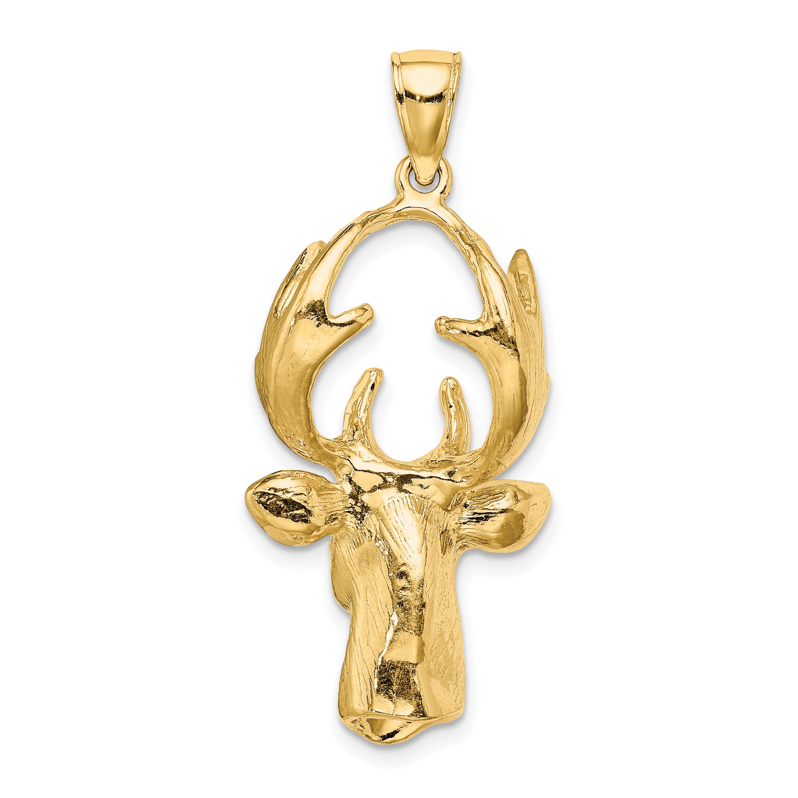 10K 3-D Deer Head Charm