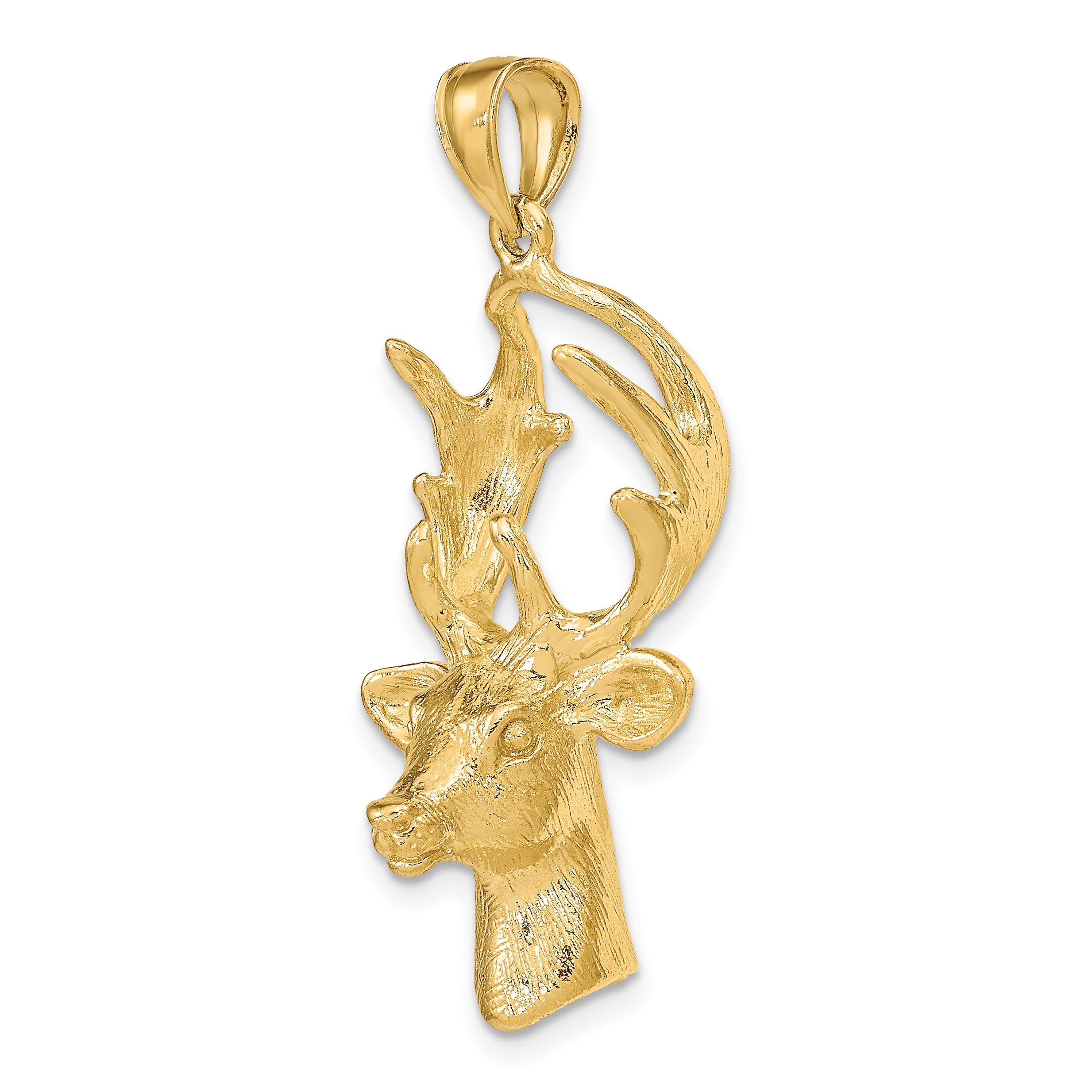 10K 3-D Deer Head Charm