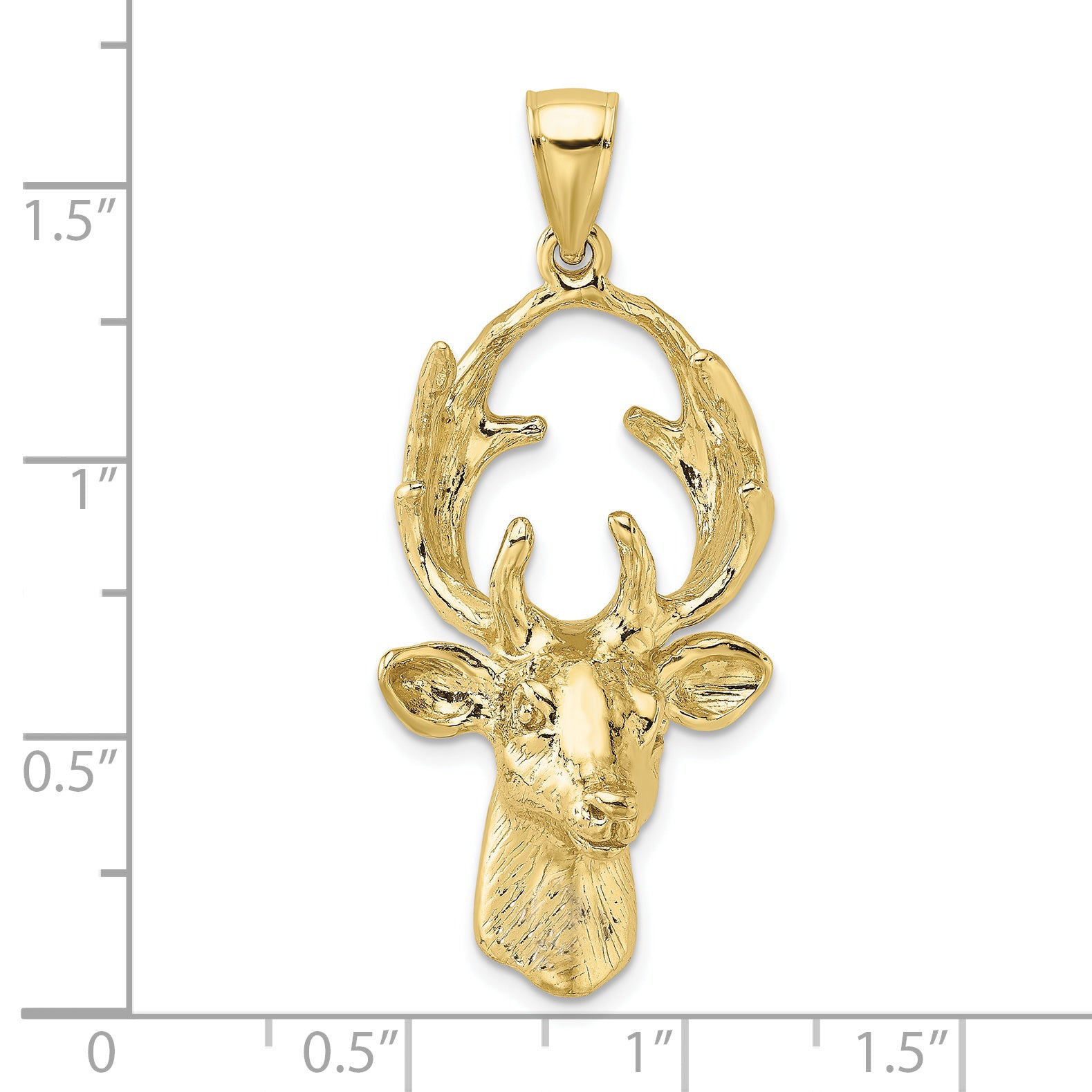 10K 3-D Deer Head Charm