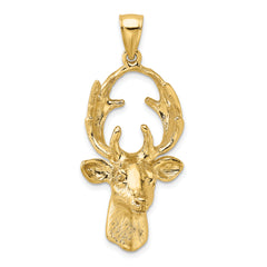 10K 3-D Deer Head Charm