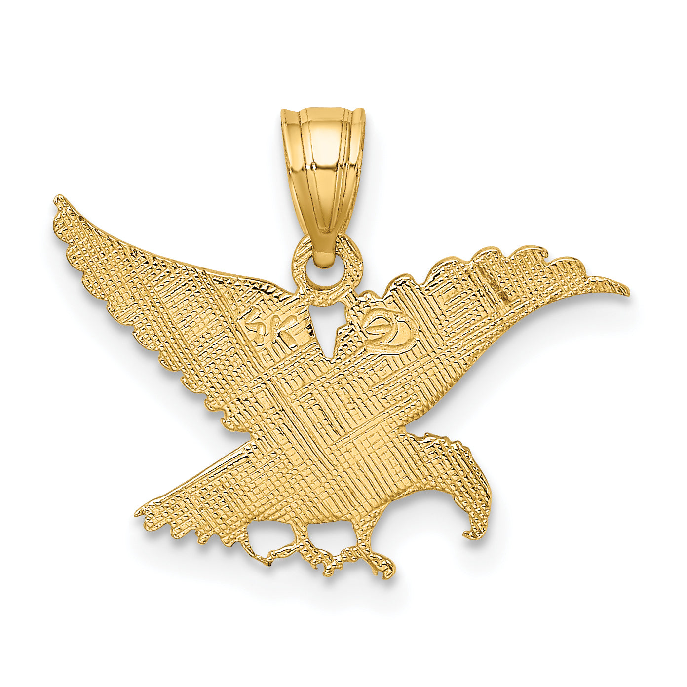 10K Flat Engraved Eagle Charm