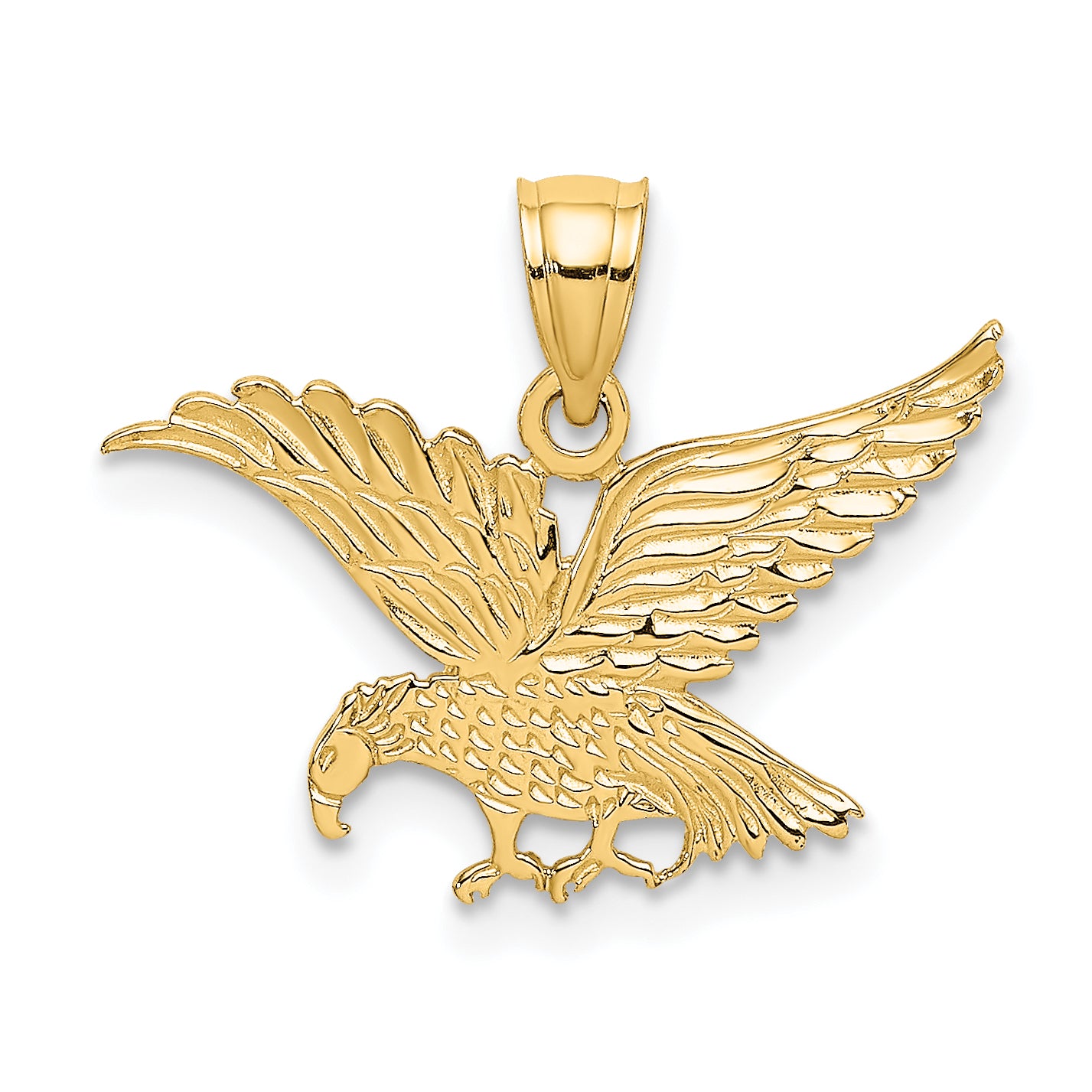 10K Flat Engraved Eagle Charm