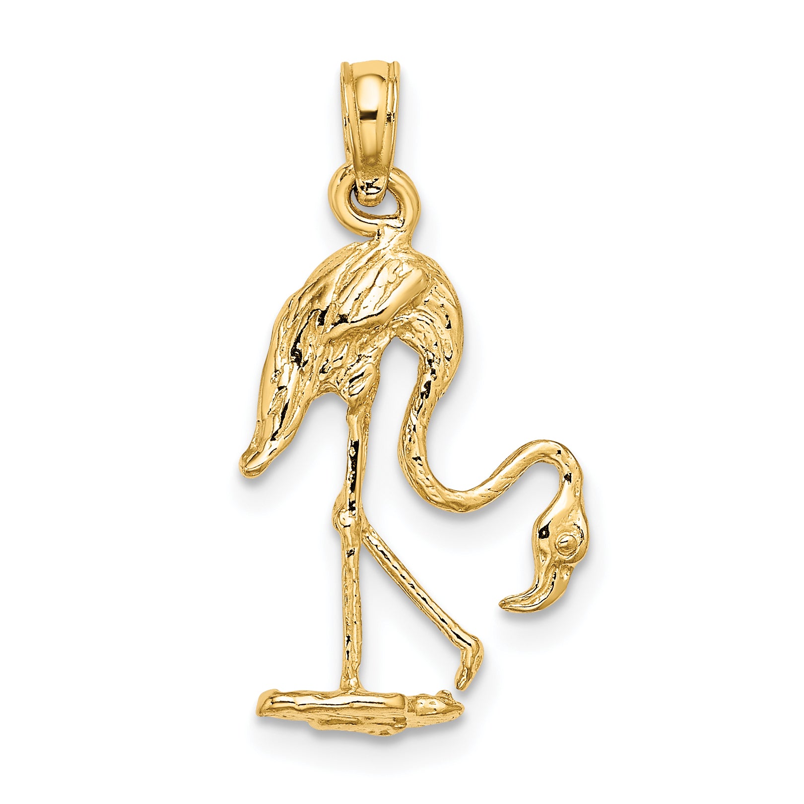 10K 3-D Textured Flamingo Charm