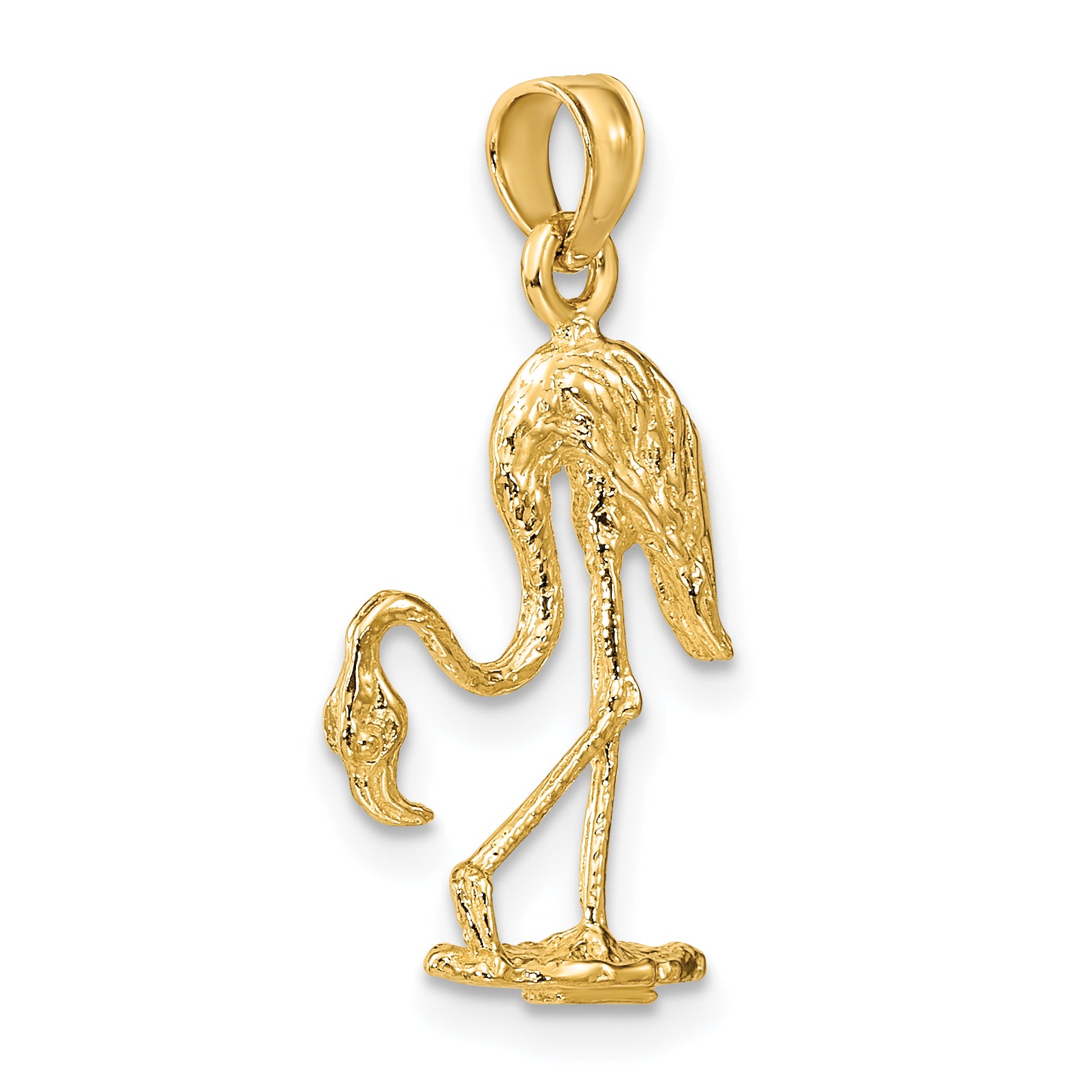 10K 3-D Textured Flamingo Charm