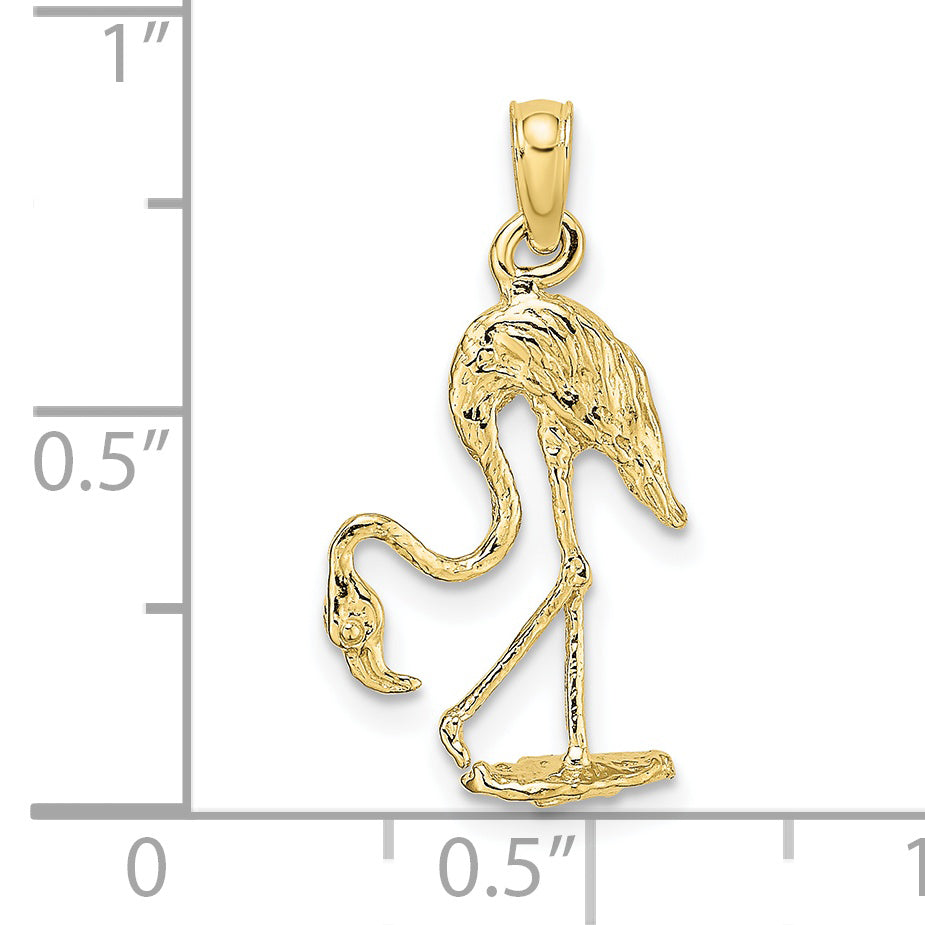 10K 3-D Textured Flamingo Charm