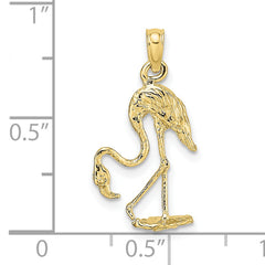 10K 3-D Textured Flamingo Charm