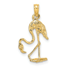 10K 3-D Textured Flamingo Charm