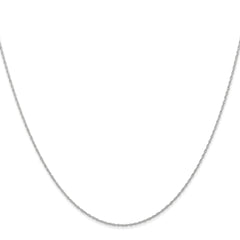 10k White Gold .6 mm Carded Cable Rope Chain