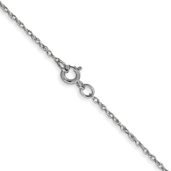 10k White Gold .6 mm Carded Cable Rope Chain