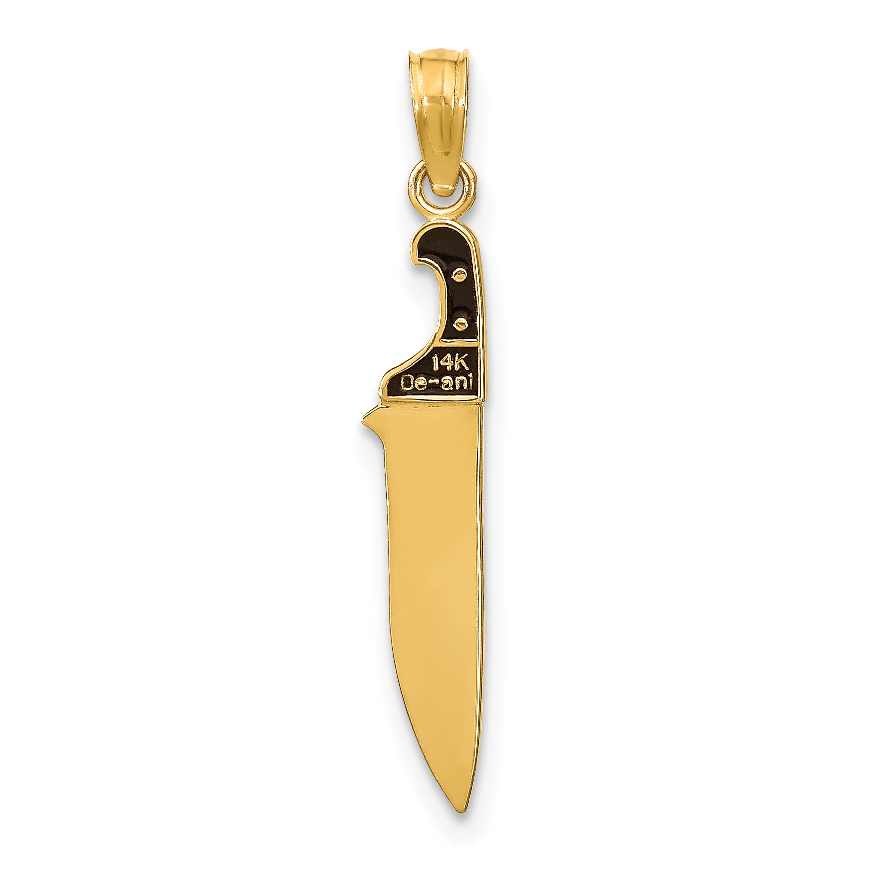 10K W/ Black Enamel 3-D Butcher Knife Charm