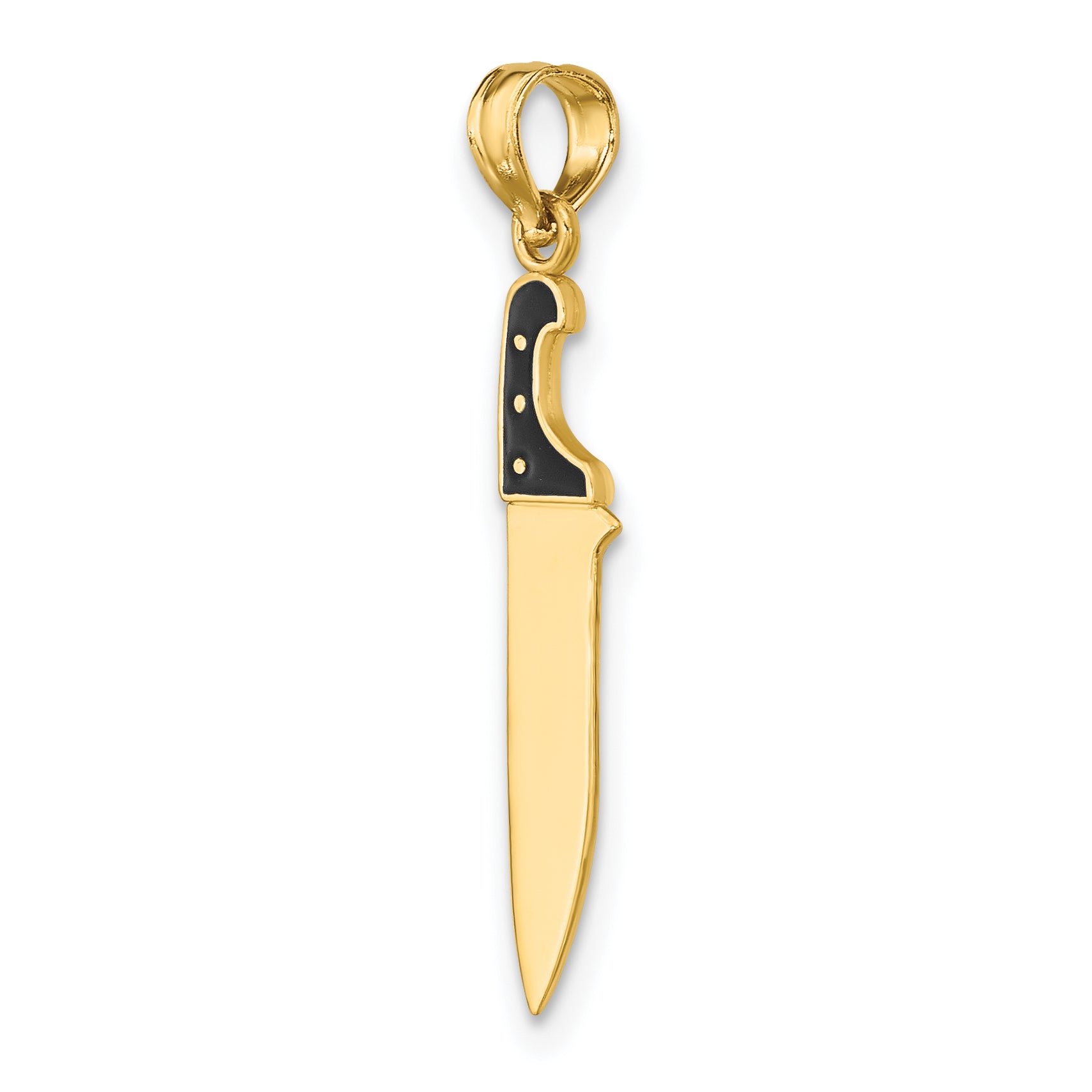 10K W/ Black Enamel 3-D Butcher Knife Charm