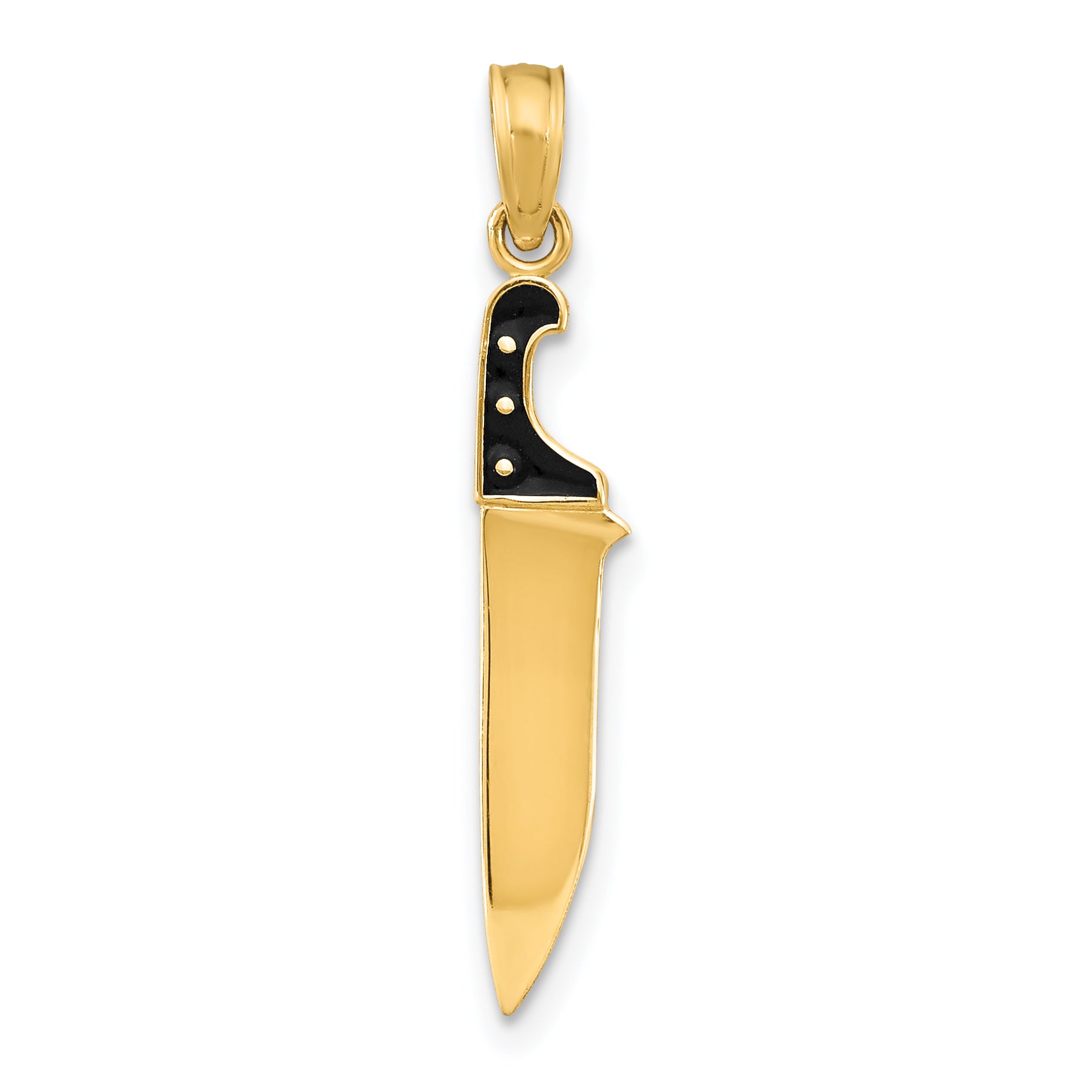 10K W/ Black Enamel 3-D Butcher Knife Charm