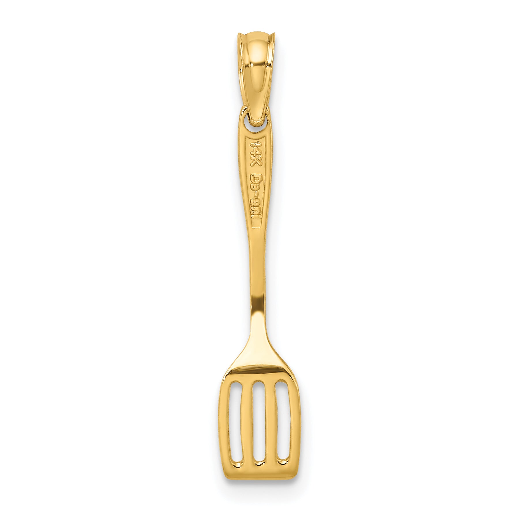 10K w/ Black Enamel 3-D Spatula Charm