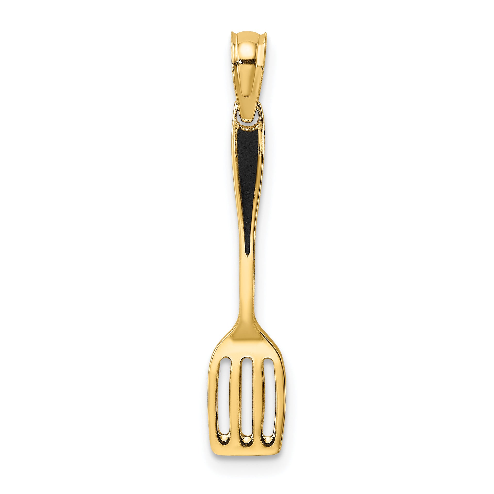 10K w/ Black Enamel 3-D Spatula Charm