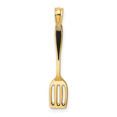 10K w/ Black Enamel 3-D Spatula Charm