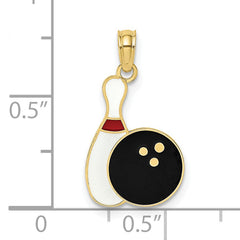 10K Enamel Bowling Ball and Pin Charm