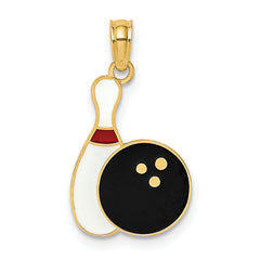 10K Enamel Bowling Ball and Pin Charm