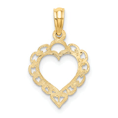 10K Heart w/ Lace Trim Charm