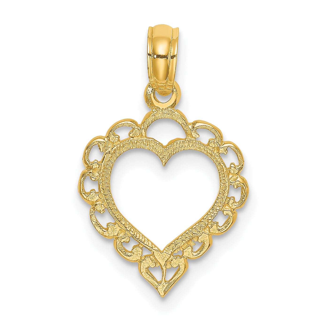 10K Heart w/ Lace Trim Charm