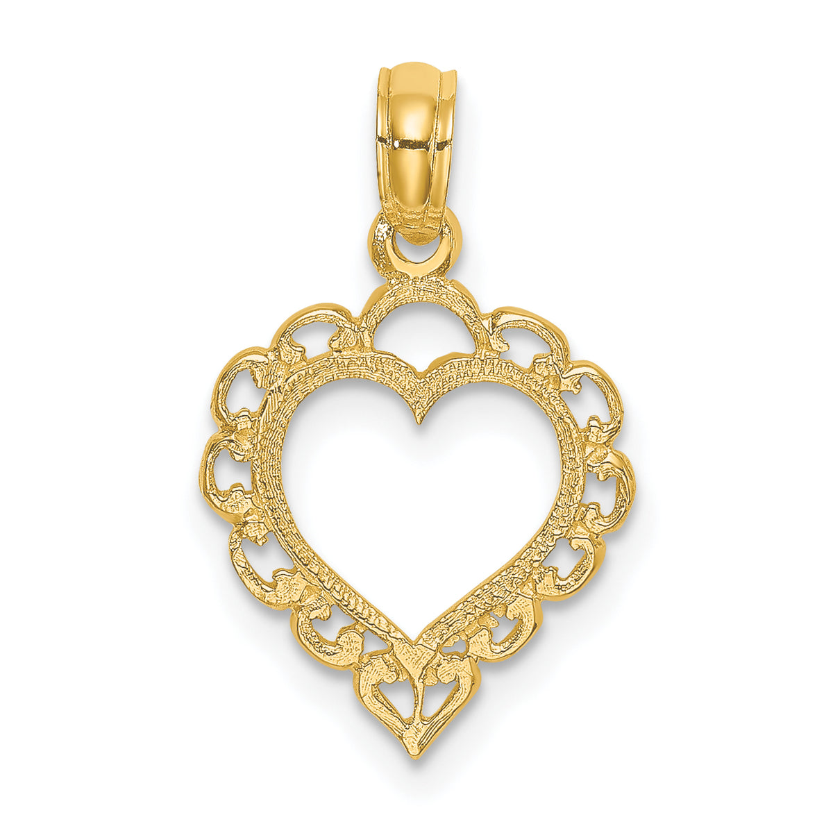 10K Heart w/ Lace Trim Charm