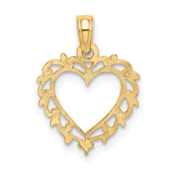 10K Heart w/ Lace Trim Charm