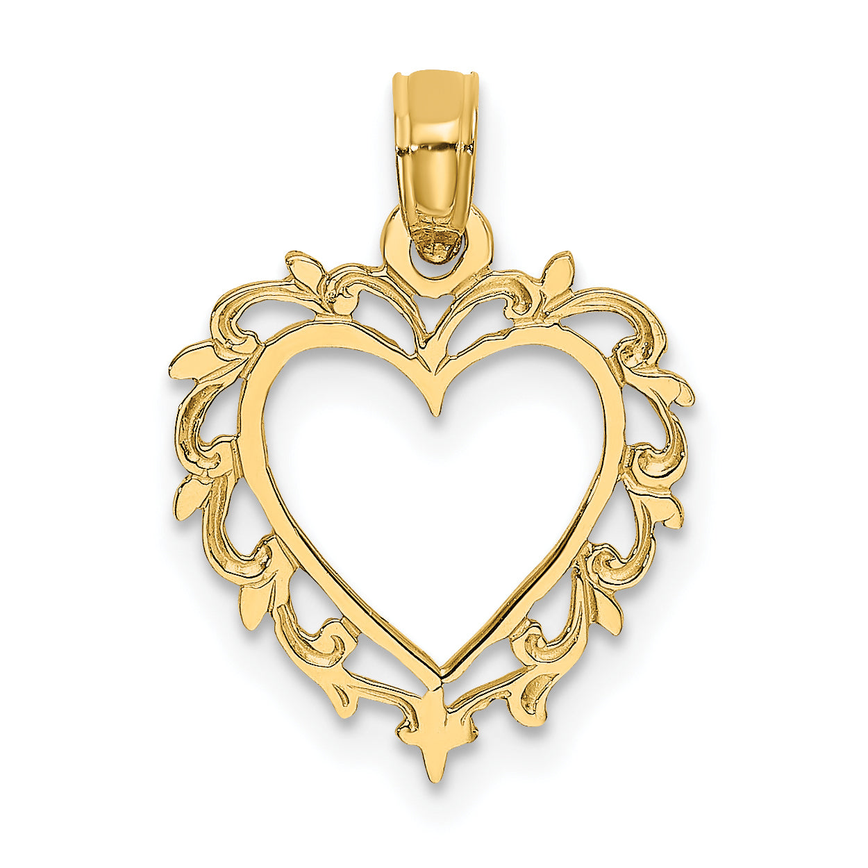 10K Heart w/ Lace Trim Charm