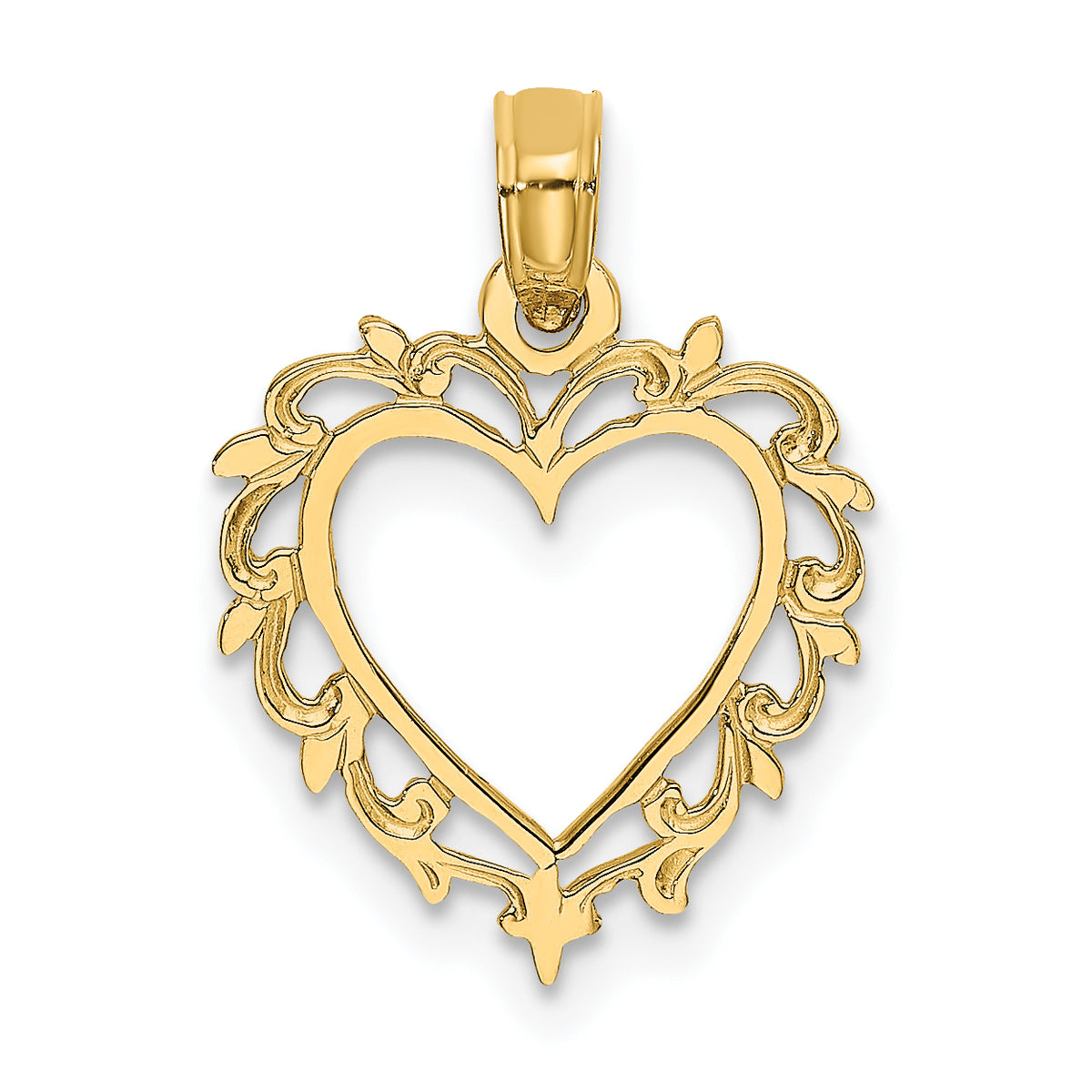 10K Heart w/ Lace Trim Charm