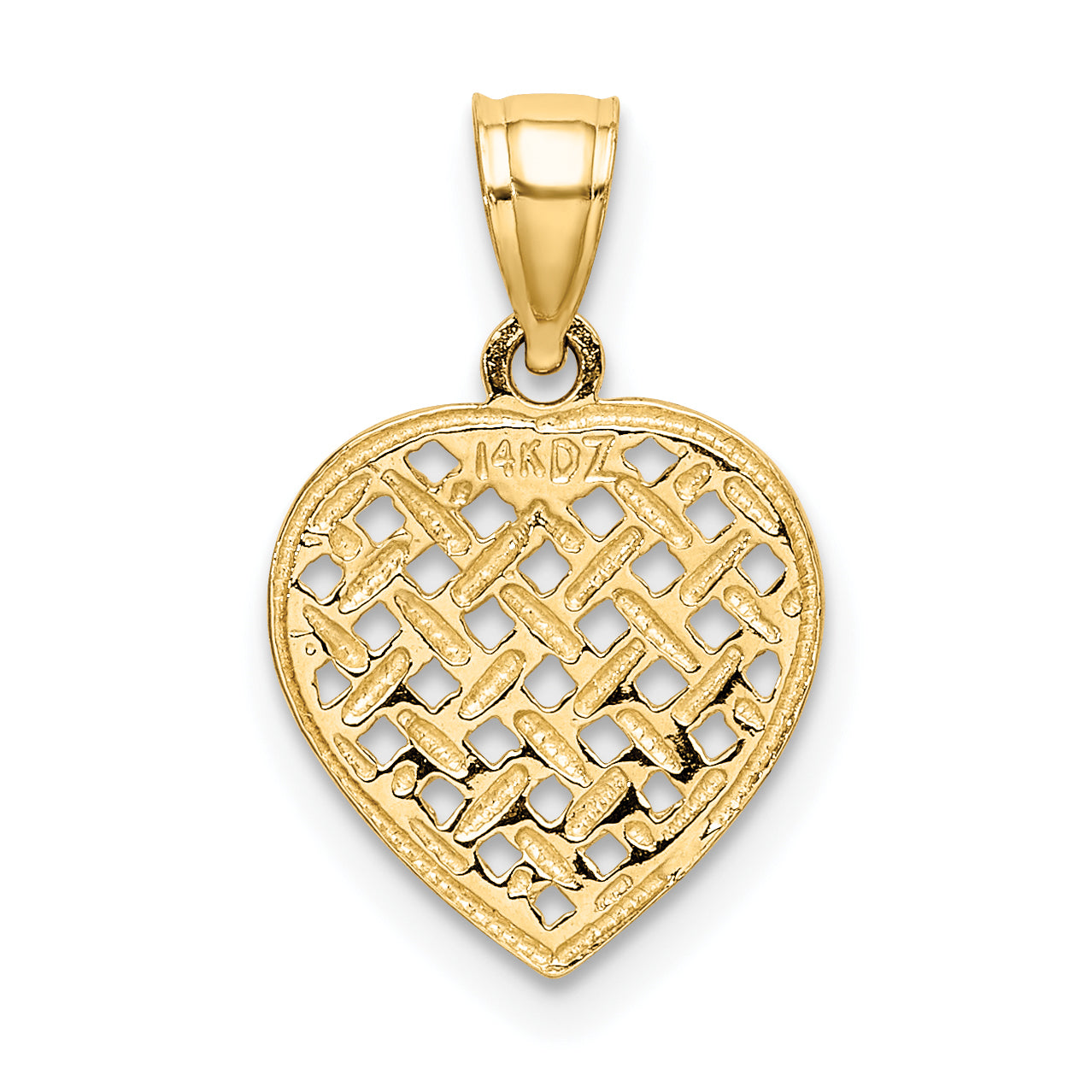 10K Cut-Out Textured Woven Heart Charm