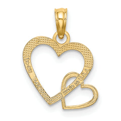 10K Flat Two Hearts Intertwined Charm