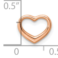 10K Rose Gold Polished Heart Chain Slide