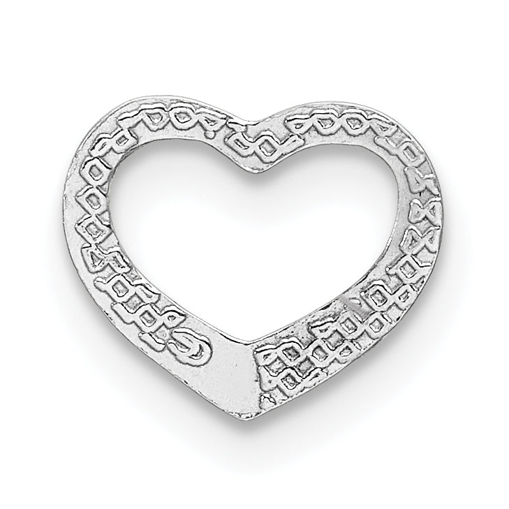 10K White Gold Polished Mini Floating Heart Slide