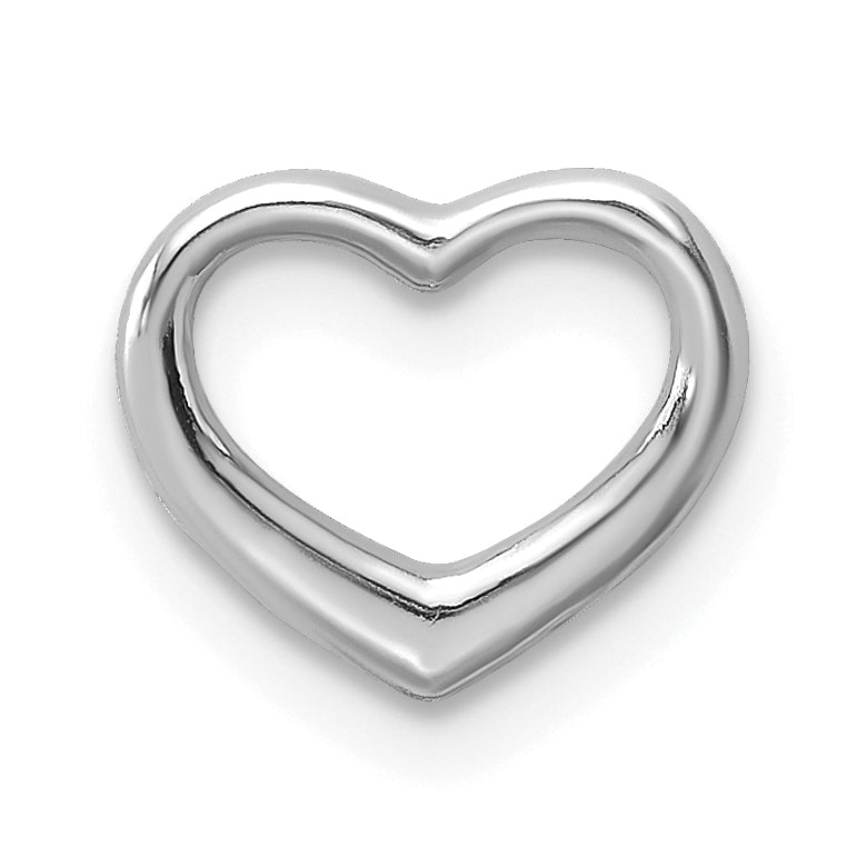 10K White Gold Polished Mini Floating Heart Slide