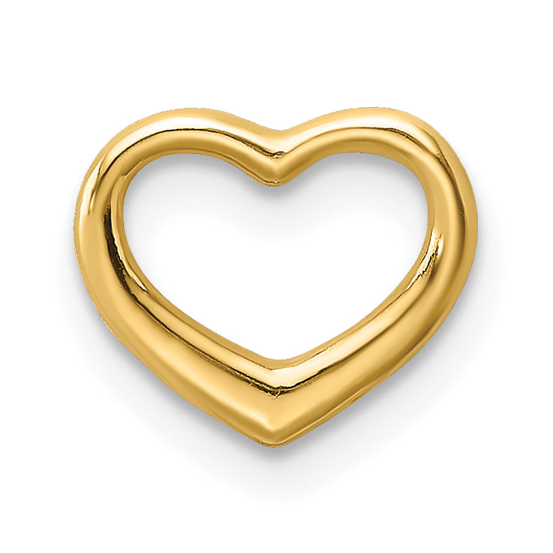 10K Polished Mini Floating Heart Slide