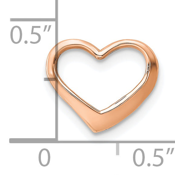 10K Rose Gold Polished Heart Chain Slide