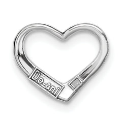 10K White Gold Floating Heart Charm