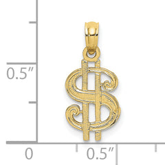 10K Dollar Sign Charm